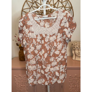 Women's Liz Claiborne‎ Blouse XL Orange Floral